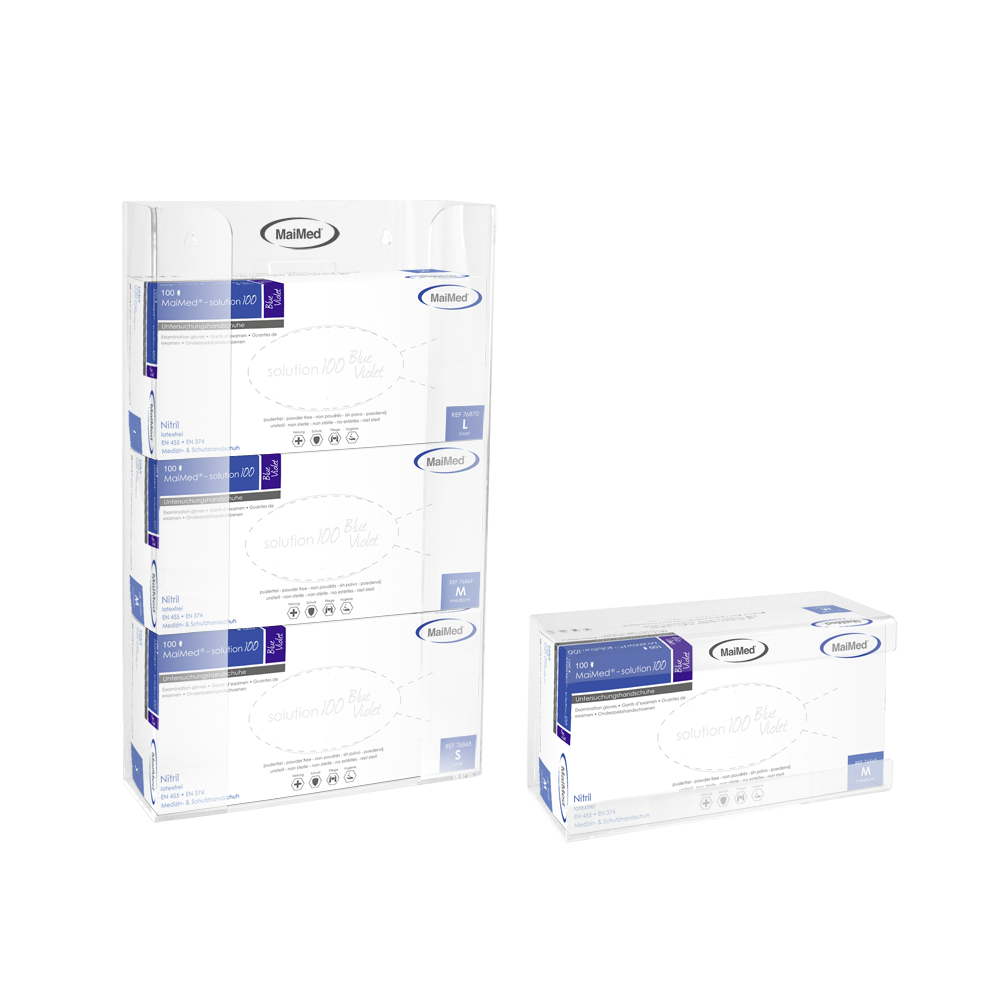 MaiMed fali tartó kesztyűtartókhoz akril rugóval - méretek: 246x106x135mm - 1 db | Csomag (1 db)