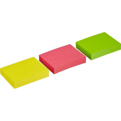 Három 3M Post-it® jegyzetlap különböző neon színekben (38 x 51 mm, 100 lap/blokk, 3 blokk/csomag) PEFC-tanúsítvánnyal rendelkezik, és élénk színt ad minden munkahelynek.