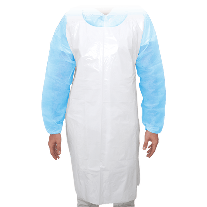 MaiMed-Apron Light PE, kötény PE-ből 75x120cm fehér, 100 db/csomag, blokkolt, sima felületű | Csomag (100 db)