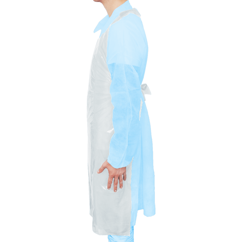 MaiMed-Apron Light PE, kötény PE-ből 75x120cm fehér, 100 db/csomag, blokkolt, sima felületű | Csomag (100 db)