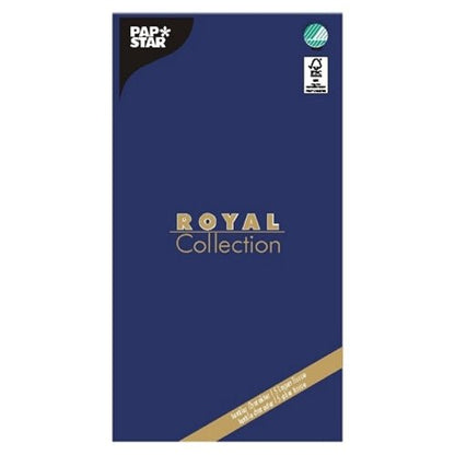A „ROYAL Collection” 120 cm x 180 cm-es asztalterítő a PAPSTAR GmbH-tól, szövet, sötétkék csomagolásban jelenik meg arany-fehér márkajelzéssel és zöld tanúsító logóval – így elegáns és magas minőségű asztali dekorációt kínál minden alkalomra.