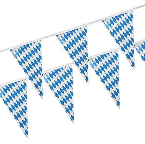 A PAPSTAR GmbH időjárásálló fóliás zászlósora kék-fehér rombusz zászlókkal ideális szabadtéri rendezvényekhez és ünnepi hangulatot kölcsönöz minden ünnepnek.