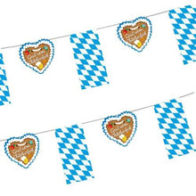 Dekorieren Sie Ihre bayerische Party mit der PAPSTAR GmbH Flaggenkette Papier (4 m) mit kék-fehér rombusz zászló és szív akcentusokkal "Üdvözlet az Oktoberfesttől" - a tökéletes tasak (1 darab) az Oktoberfest dekorációhoz!.