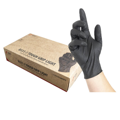 NITRAS TOUGH GRIP LIGHT, nitril eldobható kesztyű, fekete