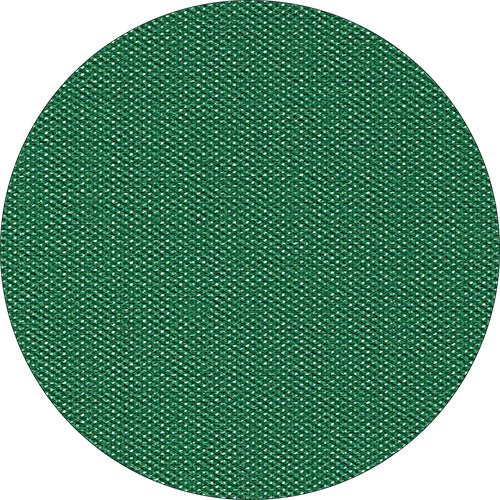 Egy zöld Starpak asztalterítő közeli képe, szövetre emlékeztető, "soft selection plus" vlies, mutatja a strukturált szövetet és a látható szálakat egy kerek kereten belül.