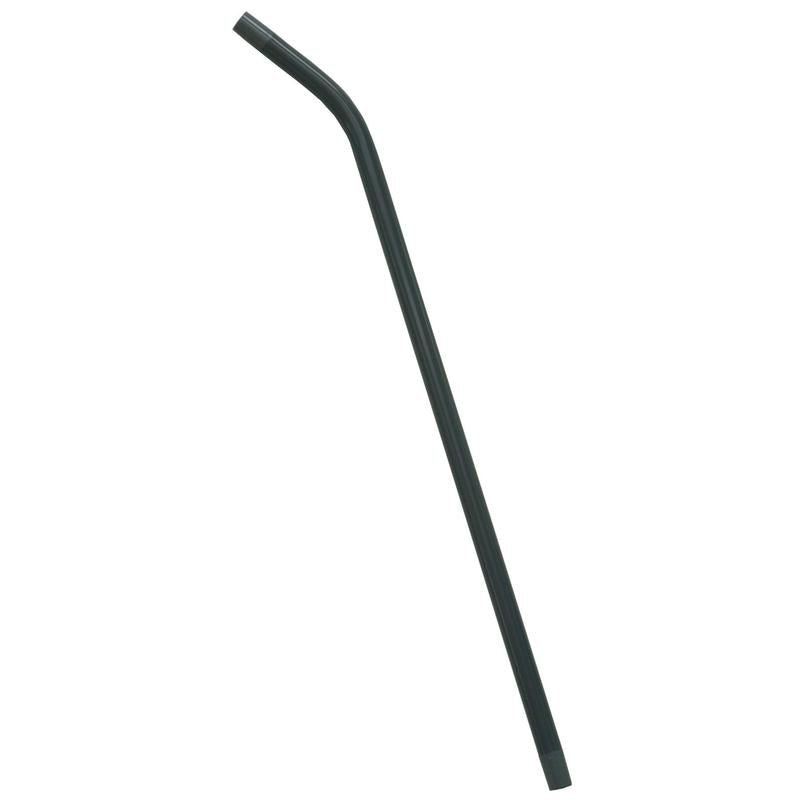 A Diversey Deutschland GmbH & Co. OHG hajlított szívócsöve egy fekete, újrahasználható szívócső, amelynek felső végén enyhe hajlítás található - precíz szívás és egyszerű tisztítás fehér háttér előtt.