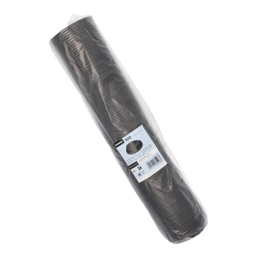 Egy 100 darabos Starpak „To Go“ kerek PS Dom-fedél csomag műanyag fóliában, eredeti csomagolásban címkével ábrázolva – ideális forró italokhoz útközben.