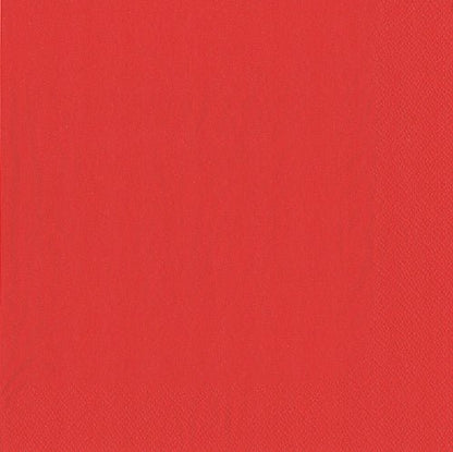 A PAPSTAR GmbH 50 szalvétája egyszerű, egyszínű, élénk piros, 2 rétegű, négyzet alakú szalvéták enyhén texturált szélekkel, 40 cm x 40 cm-es méretben, 1/4 formátumban hajtva.