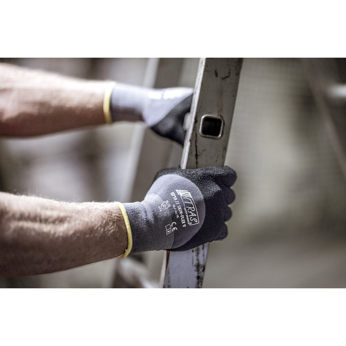 NITRAS SKIN FLEX V, szerelőkesztyű, szürke/fekete