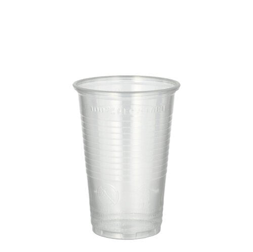 A Starpak 25 ivópohár PP-ből (0,2l, Ø7,03cm, 9,9cm) átlátszó, vízszintes bordákkal és kissé kiszélesedő peremmel – ideális útközben.