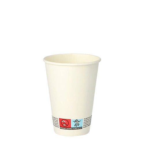 Egy egyszerű fehér Starpak „To Go” papírpohár (0,18 l, Ø 7 cm, 9,2 cm) figyelmeztető felirattal az alsó szélén fehér háttér előtt látható. A csomag 50 poharat tartalmaz.