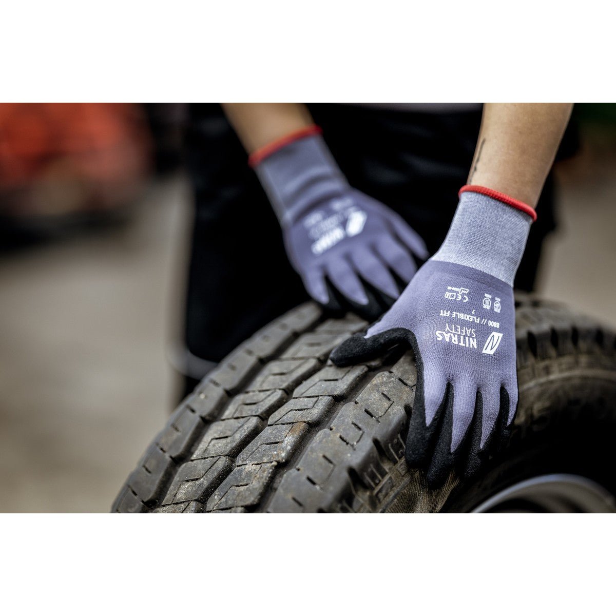 NITRAS FLEXIBLE FIT, szerelőkesztyű, szürke/fekete