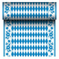 A PAPSTAR Airlaid "Bayrisch Blau" (24 m x 40 cm) asztali futó az PAPSTAR GmbH-tól egy szövethez hasonló asztali futó kék-fehér rombusz középpel és kék virágos szegéllyel. A tekercs letekerésekor a bajor mintázata ismétlődik.