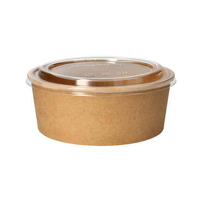 A 50-es fedél salátástálakhoz, kerek átlátszó 2 cm magas PLA a PAPSTAR GmbH-tól egyszerű fehér háttéren látható. Ez az átlátszó, kerek PLA-fedél ideális salátástálak lezárásához elvitelre vagy élelmiszerek tárolására.