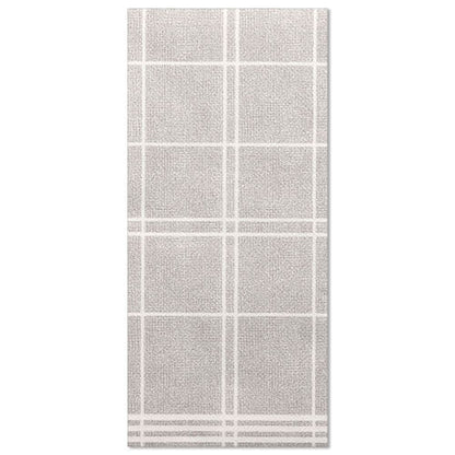 Az 50 PAPSTAR szalvéta „ROYAL Collection“ 1/6-hajtás 48x33 cm „Kitchen Craft“ stílusos téglalap alakú szürke dizájnnal rendelkezik fehér rácsmintával és szegélyezett élekkel – tökéletes az asztaldekoráció feldobására.