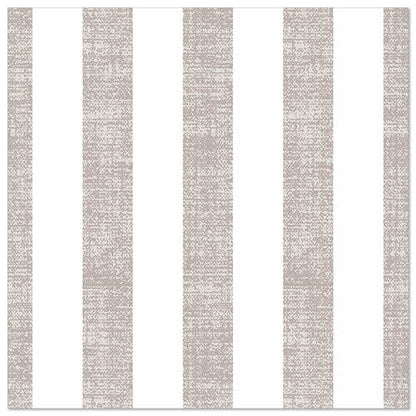 Egy négyzet alakú minta váltakozó függőleges, texturált világosszürke és egyszínű fehér csíkokkal, amelyet a 50 szalvéta "ROYAL Collection" 1/4-hajtás 40 x 40 cm szürke a PAPSTAR GmbH-tól inspirált.