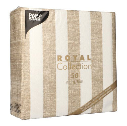 Egy csomag 50 PAPSTAR "ROYAL Collection" szalvéta (1/4 hajtás, 40 x 40 cm, homok) a PAPSTAR GmbH-tól.