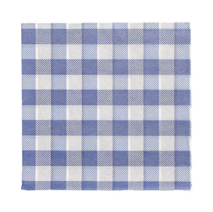 A PAPSTAR GmbH 100 szalvétája, 1-rétegű 1/4-hajtás, 33 x 33 cm, kék-fehér gingham mintát mutat váltakozó négyzetekkel. FSC tanúsítvánnyal környezetbarát választás - tökéletes stílusos és környezettudatos helyiségekhez.