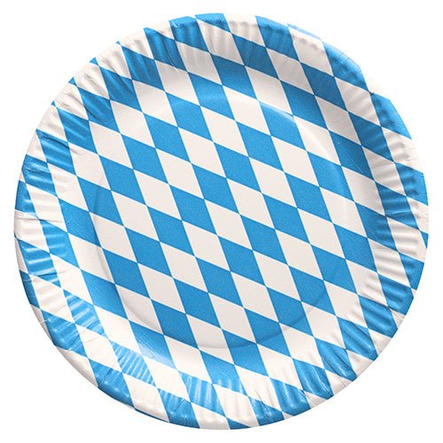 A PAPSTAR 50 darab papírtányér, kerek Ø 23 cm a PAPSTAR GmbH-tól lenyűgöző kék-fehér rombusz mintával bajor stílusban, és környezetbarát eldobható anyagból készült, így ideális ünnepségekre és rendezvényekre.