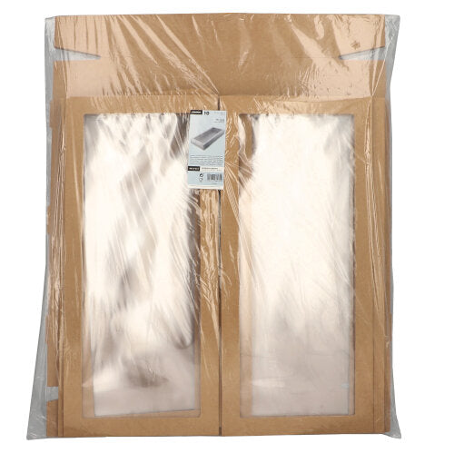 Egy 10 darabos Starpak szállító- és vendéglátó karton készlet barna kartonból, különálló fedelekkel és PET-átlátszó ablakokkal biztonságos bemutatás és védelem céljából biztonságosan össze van csomagolva.