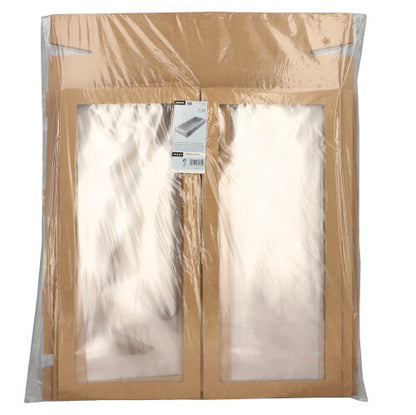 Egy 10 darabos Starpak szállító- és vendéglátó karton készlet barna kartonból, különálló fedelekkel és PET-átlátszó ablakokkal biztonságos bemutatás és védelem céljából biztonságosan össze van csomagolva.