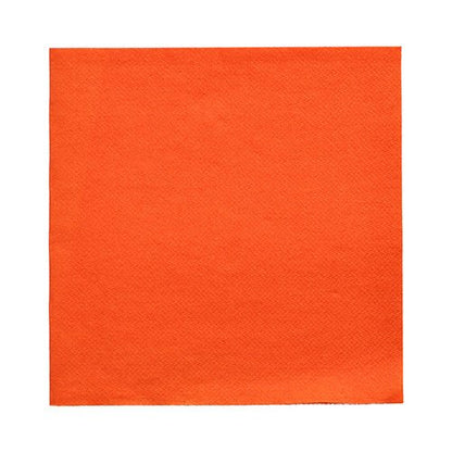 Fehér alapon egy egyszerű narancssárga PAPSTAR 20 szalvéta „DAILY Collection“ szalvéta (1/4-hajtás, 32x32 cm) a PAPSTAR GmbH-tól van ábrázolva, amelynek felülete sima és jelölés nélküli.