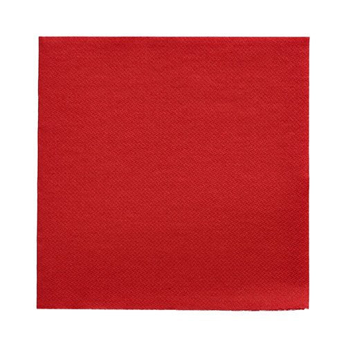 Fehér alapon fekszik egy piros szalvéta a PAPSTAR GmbH-tól a DAILY Collection (32x32 cm, 1/4 hajtás) enyhén strukturált felülettel – ideális egy stílusos asztaldekorációhoz.