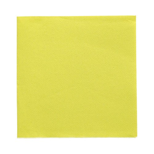 A 20 szalvéta „DAILY Collection“ (1/4-hajtás, 32x32 cm) a PAPSTAR GmbH-tól sárgában fehér alapon van bemutatva – ideális, hogy színt vigyen az asztaldekorációjába.