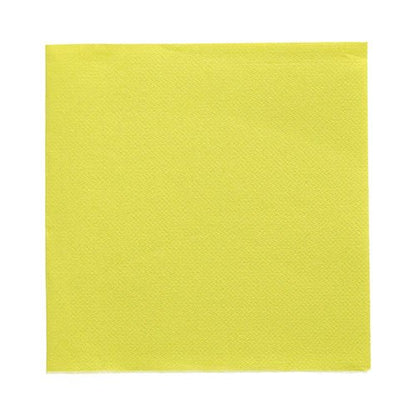 A 20 szalvéta „DAILY Collection“ (1/4-hajtás, 32x32 cm) a PAPSTAR GmbH-tól sárgában fehér alapon van bemutatva – ideális, hogy színt vigyen az asztaldekorációjába.