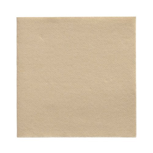 Egyetlen bézs PAPSTAR 20 szalvéta "DAILY Collection" szalvéta (32x32 cm, 1/4-hajtás) a PAPSTAR GmbH-tól fehér háttéren van ábrázolva, ideális elegáns szalvétákhoz vagy egyszerű asztaldekorációhoz.