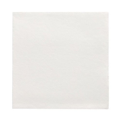 Egy lapos, fehér PAPSTAR 50 szalvéta „DAILY Collection“ 1/4-hajtás (32x32 cm) szalvéta a PAPSTAR GmbH-tól fehér háttéren van ábrázolva finom dombornyomással – tökéletes asztaldekorációhoz és magas színvonalú szalvétákhoz.