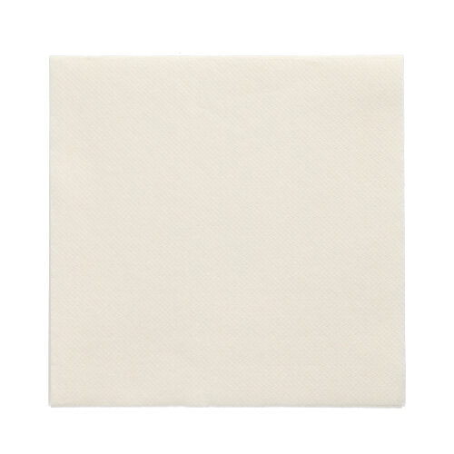 Egyetlen négyzet alakú PAPSTAR 150 szalvéta „DAILY Collection“ 1/4-hajtású szalvéta (32 cm x 32 cm) a PAPSTAR GmbH-tól kiterítve fehér háttéren, bemutatva egyszerű fehér színét és finom felületi textúráját.