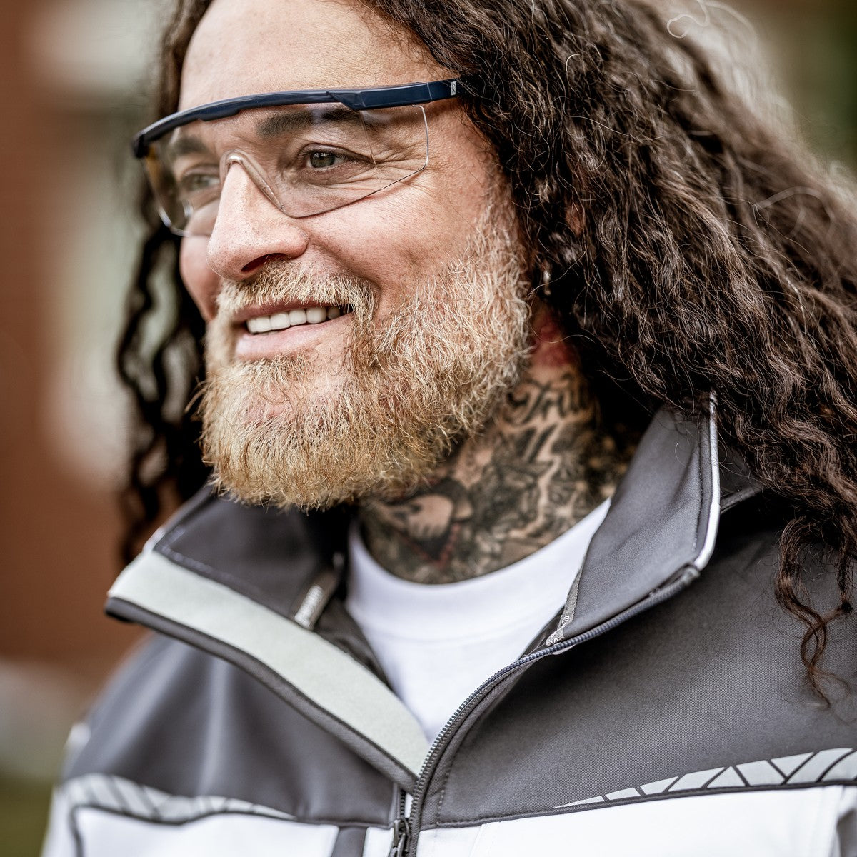 NITRAS VISION PROTECT BASIC, halántékszemüveg, átlátszó / sötétkék, EN 166 műanyag | Csomag (12 db)