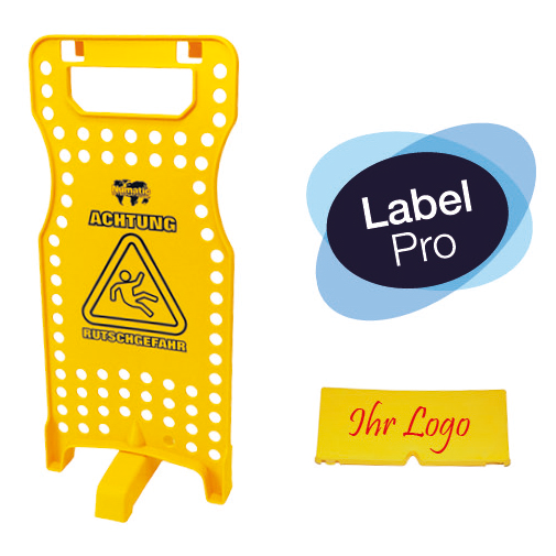 Numatikus figyelmeztető tábla "W1" zárójelekkel, sárga | Csomag (1 db)