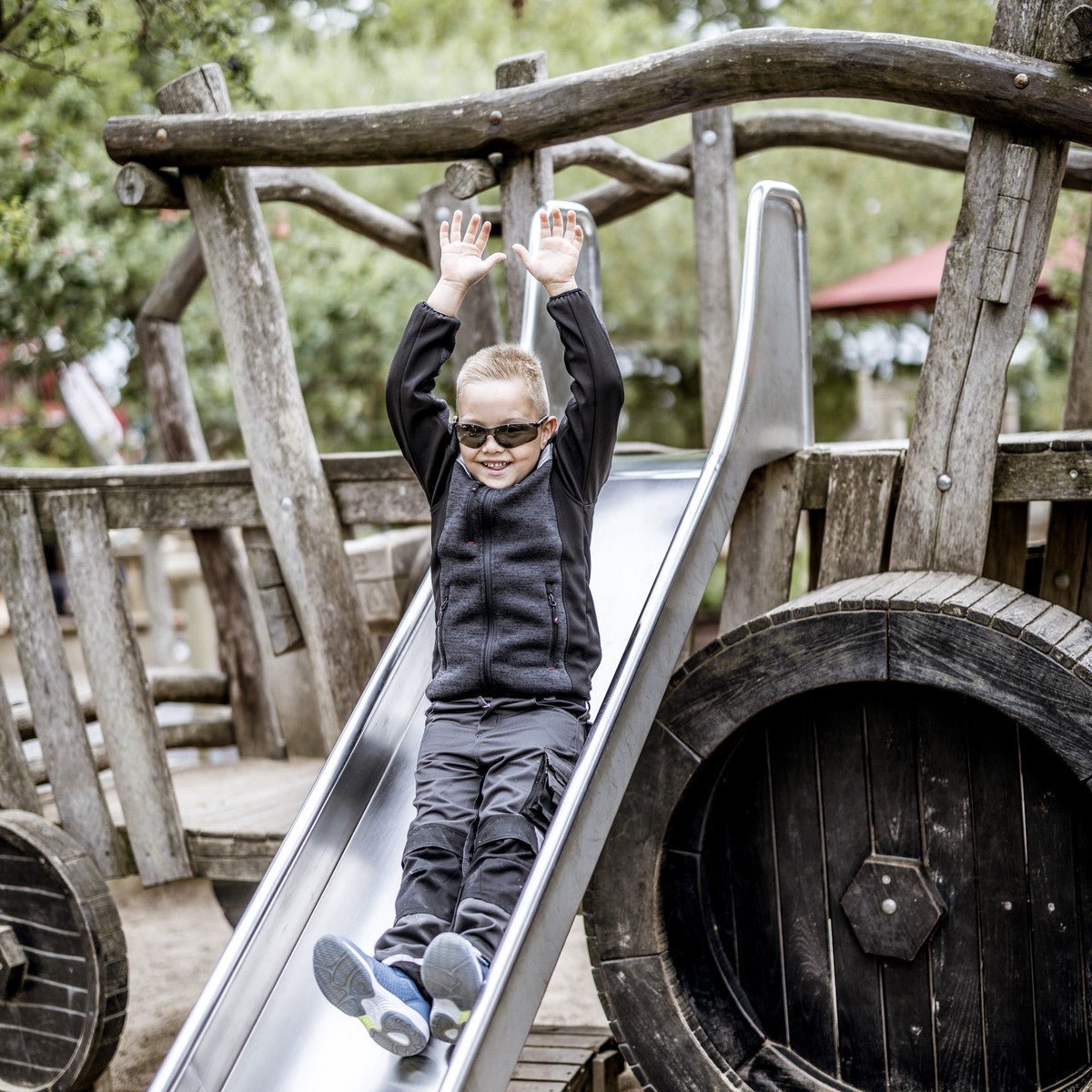 NITRAS MOTION TEX KIDS, kötött softshell kabát, fekete