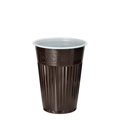 A Starpak 100 thermo-automata pohár (PS, 0,18 l, Ø 7,03 cm, 9 cm) barna/fehér színben, bordázott külsővel és sima belsővel áll függőlegesen – ideális az italok melegen tartására útközben. Szállítás 100 darabos csomagban.