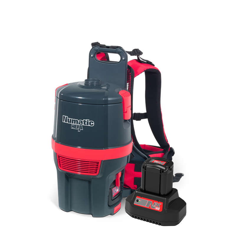 Numatic akkumulátoros háti porszívó RSB150H.NX/1, grafit, tartozékkészlet AA30E | Csomag (1 db)