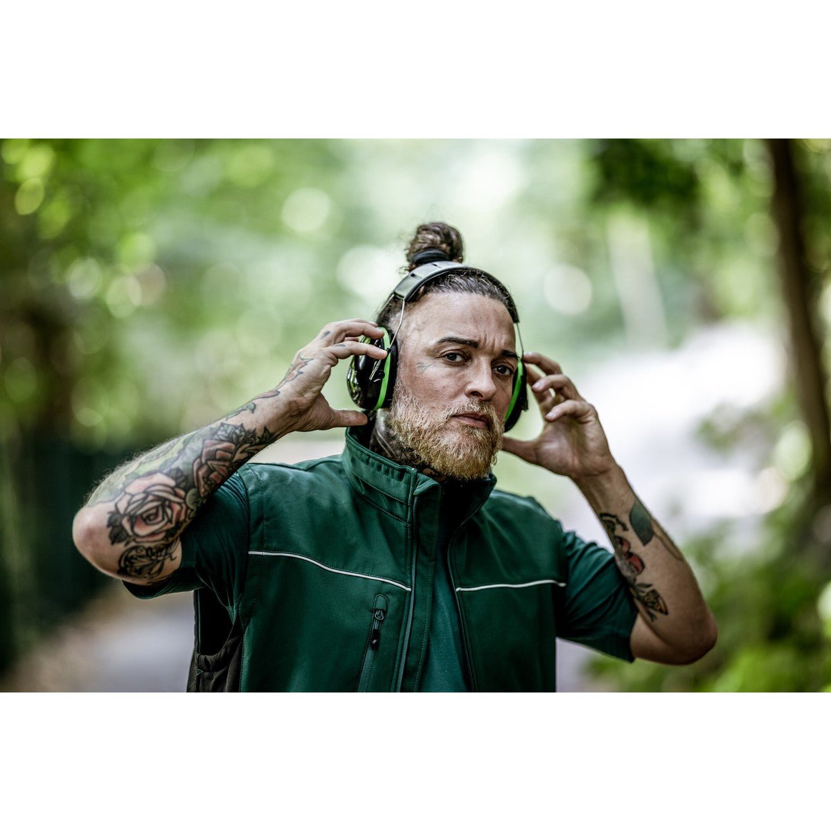NITRAS MUTE DEFENDER PRO, fülvédő, fekete / zöld, EN 352-1 műanyag | Csomag (1 db)