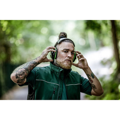 NITRAS MUTE DEFENDER PRO, fülvédő, fekete / zöld, EN 352-1 műanyag | Csomag (1 db)