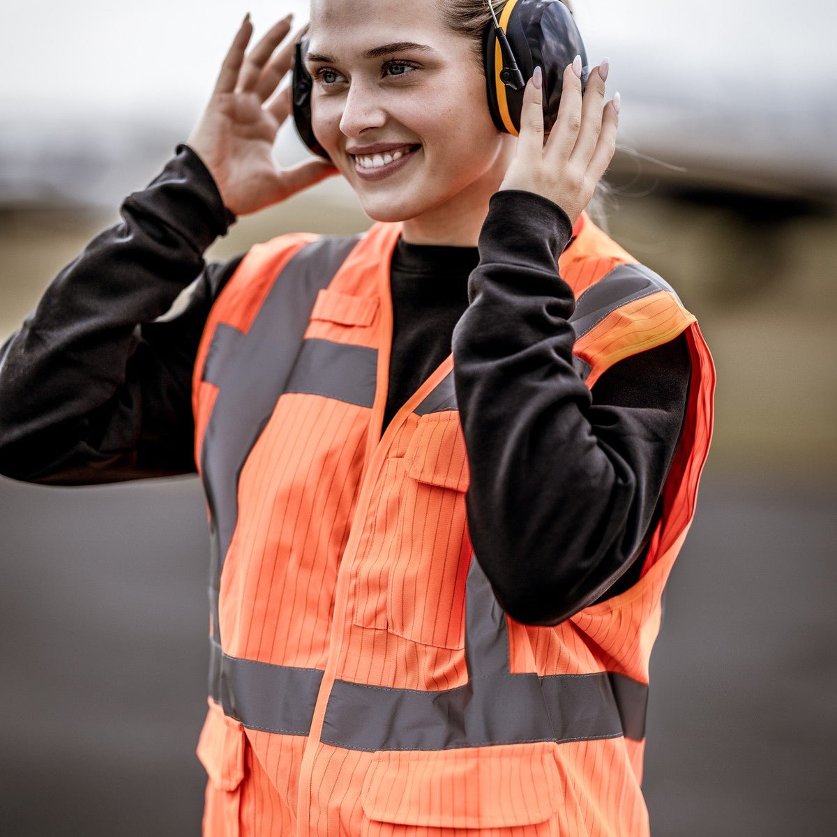 NITRAS MUTE DEFENDER PRO, fülvédő, fekete / sárga, EN 352-1 műanyag | Csomag (1 db)