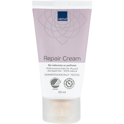 Abena Re-Seller GmbH Repair Creme, 100% lanolin, 50 ml, illatmentes és bőrgyógyászatilag tesztelt, ideális száraz bőrre. Színezék és parfüm nélkül (dobozban 6 csomag).