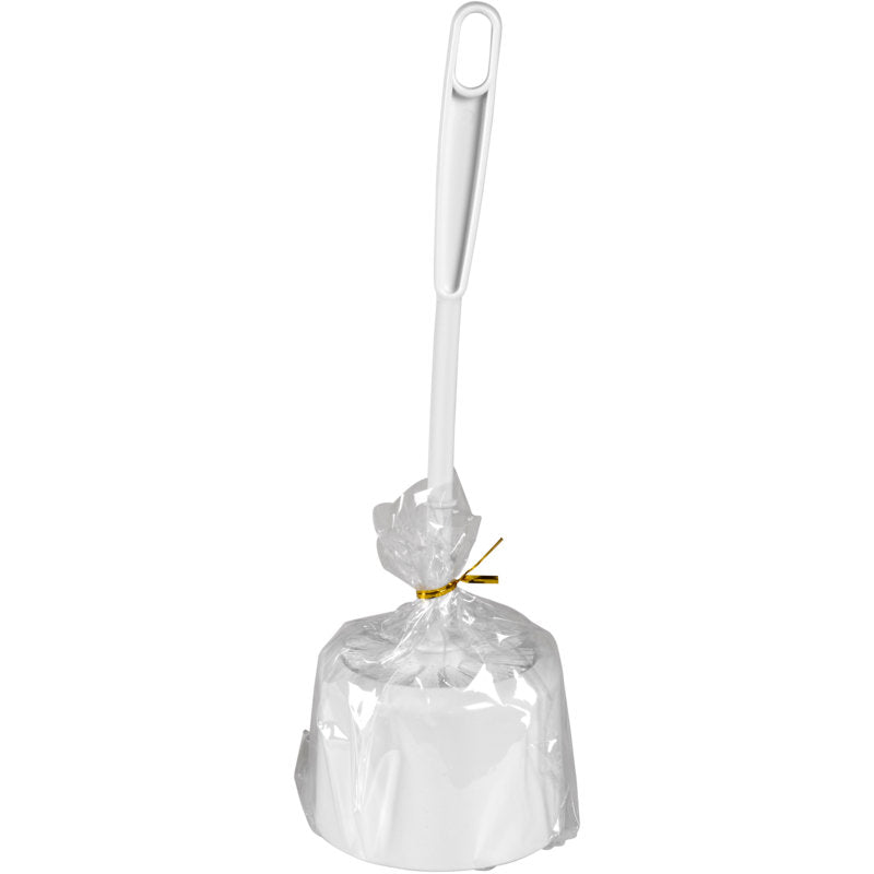 Az Abena Re-Seller GmbH WC-garnitúra Fehér/Fehér színben (12 csomagos kartonban) - praktikus, hosszú nyelű WC-kefék, higiénikusan csomagolva, ideális minden fürdőszobába.