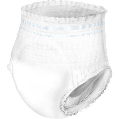 Az ABENA Pants XS1, Premium | Csomag (24 darab) az Abena Re-Seller GmbH-tól egy eldobható felnőtt nadrág rugalmas derékkal és világoskék vonalakkal, amelyet az optimális inkontinencia ellátásra fejlesztettek ki. Egyszínű háttéren ábrázolva.