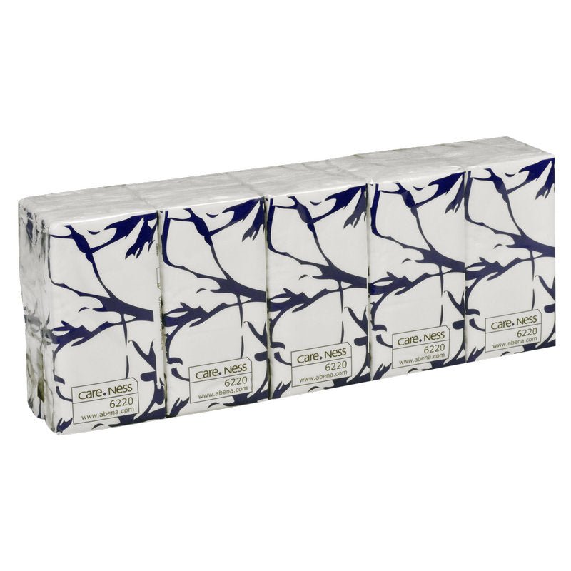 Egy csomag 100 darab magasfényű, 3 rétegű zsebkendő (20,7x21 cm) az Abena Re-Seller GmbH-tól.