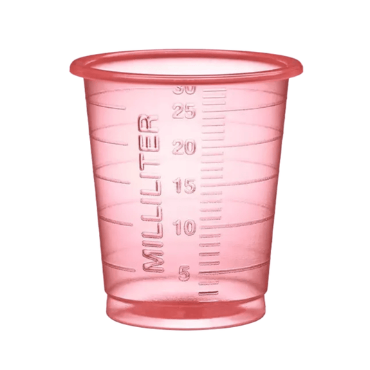 Az AMPri Handelsgesellschaft mbH által gyártott AMPri MED-COMFORT PP Eco egyszer használatos gyógyászati pohár (30 ml) egy átlátszó, rózsaszínű pohár, amely tartós polipropilénből készült. A pontos adagolás érdekében 5-től 30-ig terjedő, pontos milliliter-jelölésekkel rendelkezik.