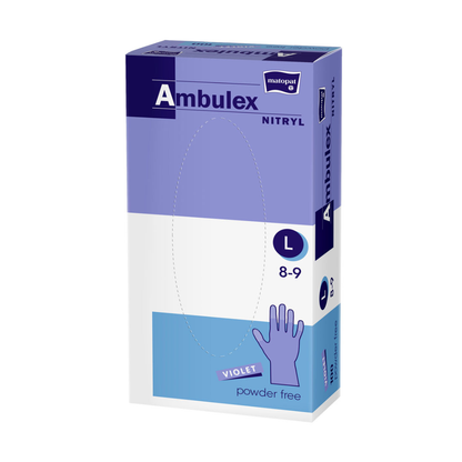 Ambulex nitril kesztyű ibolya púder nélkül