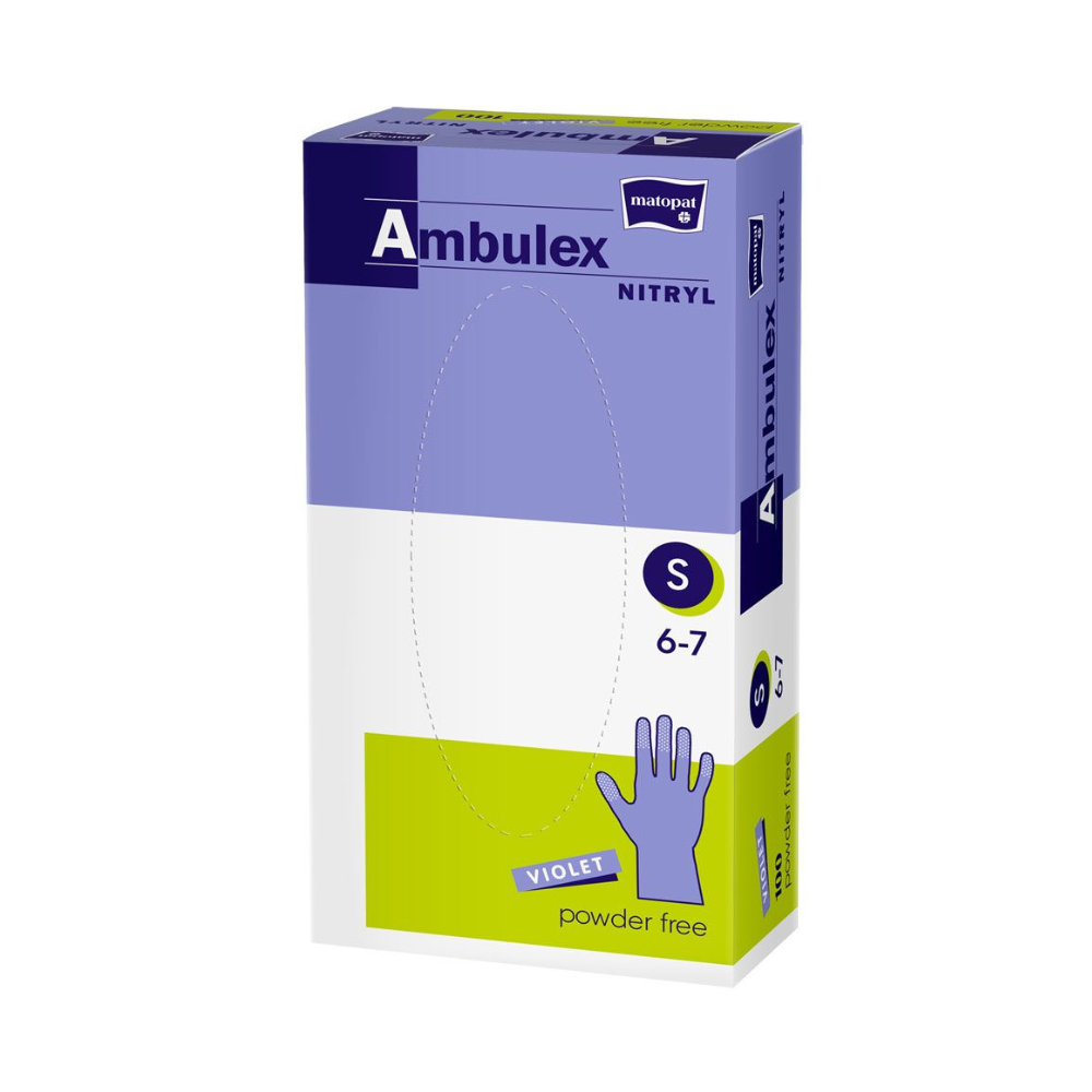 Ambulex nitril kesztyű ibolya púder nélkül