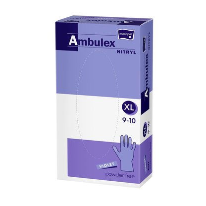 Ambulex nitril kesztyű ibolya púder nélkül
