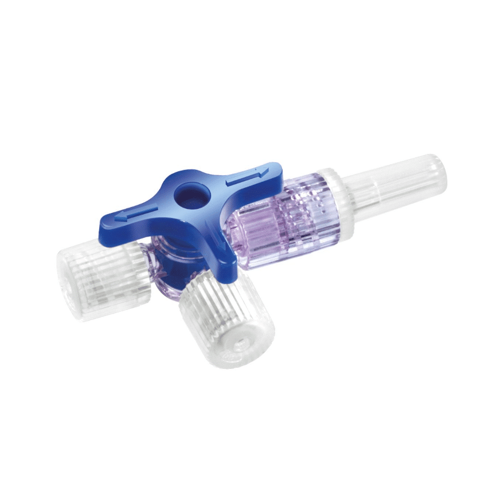 A B. Braun Discofix® háromutas csap, amelyet a B. Braun Deutschland GmbH & Co. KG gyárt, egy kék szelepkarral ellátott orvosi háromutas csap. Három csatlakozóval rendelkezik - kettő átlátszó műanyag sapkával és egy hegyes fúvókával - valamint egy átlátszó középső testtel, amely kék karral irányítja a folyadék áramlását. Ezáltal ideális a precíz infúziós terápiás alkalmazásokhoz.