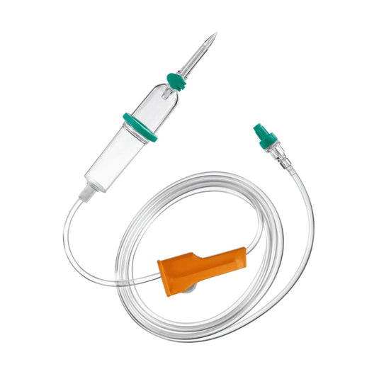 A B. Braun Intrafix® SafeSet infúziós készlet a B. Braun A Deutschland GmbH & Co. KG egy intravénás (IV) adagolókészlet, amely egy átlátszó cseppkamrát, egy tűt és egy hosszú, rugalmas csövet tartalmaz, narancssárga tekercses szorítóval az áramlás pontos szabályozásához. A készlet emellett rendelkezik egy AirStop szűrőmembránnal és egy zöld csatlakozóval, amely nyomásos és gravitációs infúziókhoz egyaránt alkalmas.